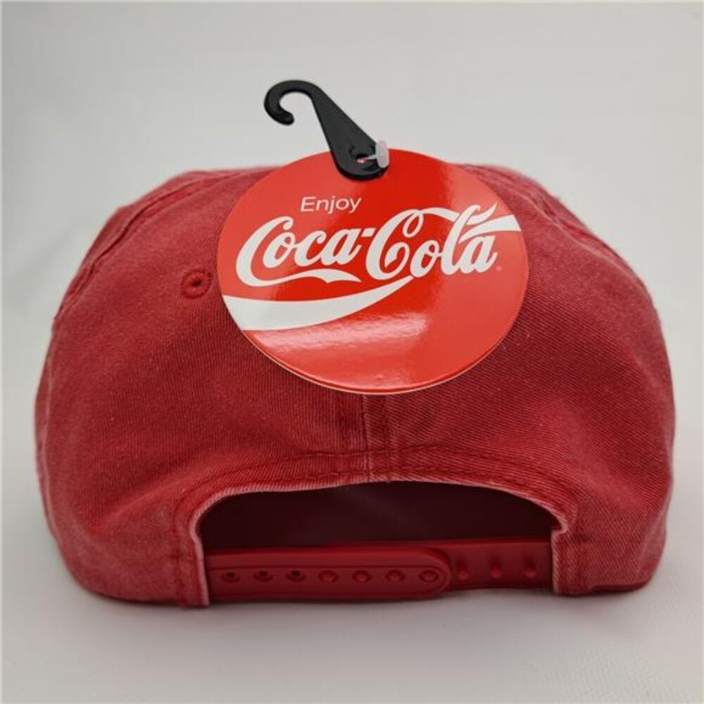 Coca Cola Rope Hat Snapback Adjustable Mens Distressed Red Cotton Retro Cap Rare - Picture 5 of 6